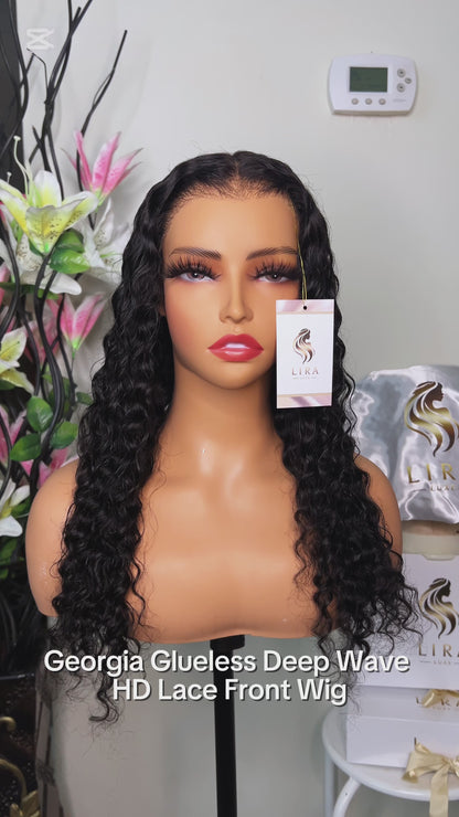 Georgia Glueless Deep Wave HD Lace Front Wig