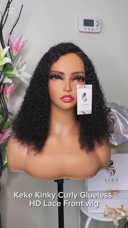 Keke Kinky Curly Glueless HD Lace Front Wig