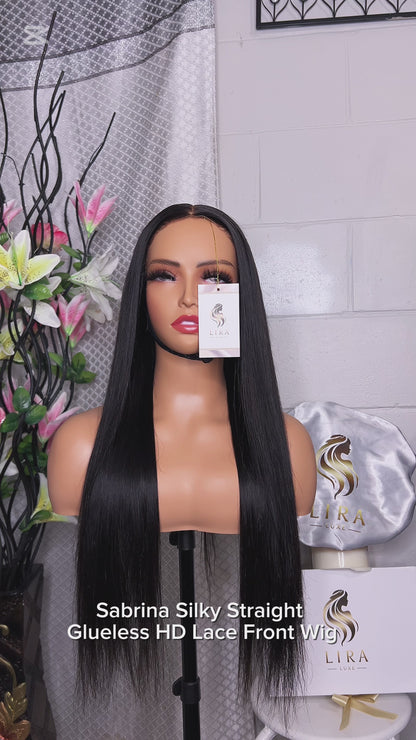 Sabrina Silky Straight Glueless HD Lace Front Wig